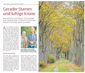 25.11.2022: Screenshot vom Artikel "Wochenblatt.com" Thema: Gerader Stamm und luftige Krone